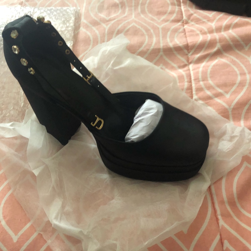 Women Silk Satin Rhinestone Belt Platform